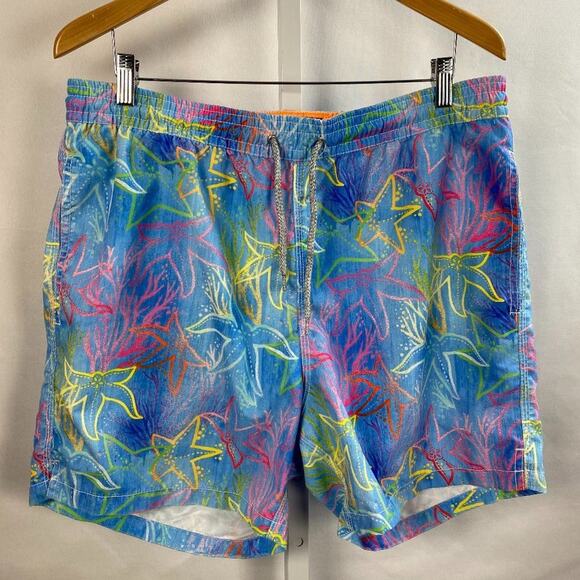 Michaels Neon Starfish Men’s Swim Trunks XL - Picture 1 of 6